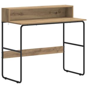 vidaXL Desk with Storage Artisan Oak 100 x 50 x 91 cm