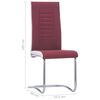 vidaXL Cantilever Dining Chairs 2 pcs Wine Red Fabric