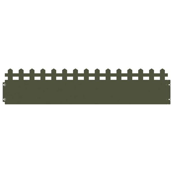 vidaXL Lawn Edgings 10 pcs Olive Green 103 x 0.05 x 22 cm Steel