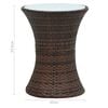 vidaXL Garden Side Table Drum Shape Brown Poly Rattan