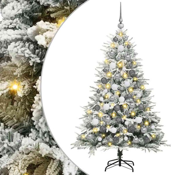 vidaXL Artificial Pre-lit Christmas Tree with Ball Set Green 180 cm