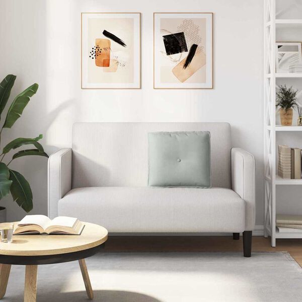 vidaXL Back Pillow Light Grey 50 x 45 cm Corduroy Fabric