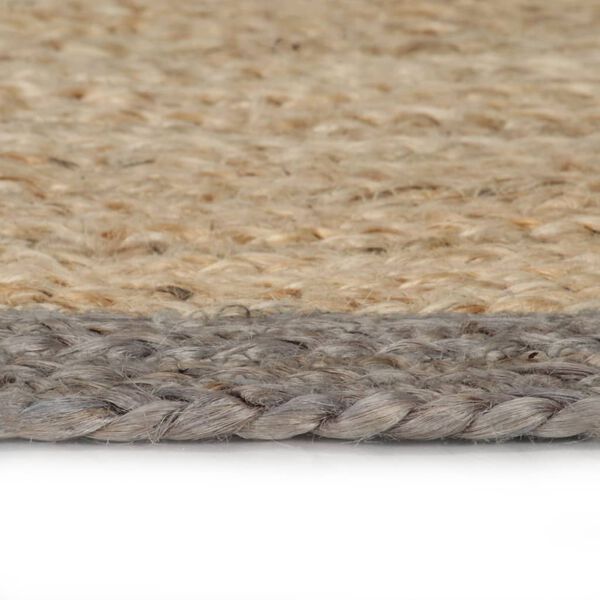 vidaXL Handmade Rug Jute with Grey Border 120 cm