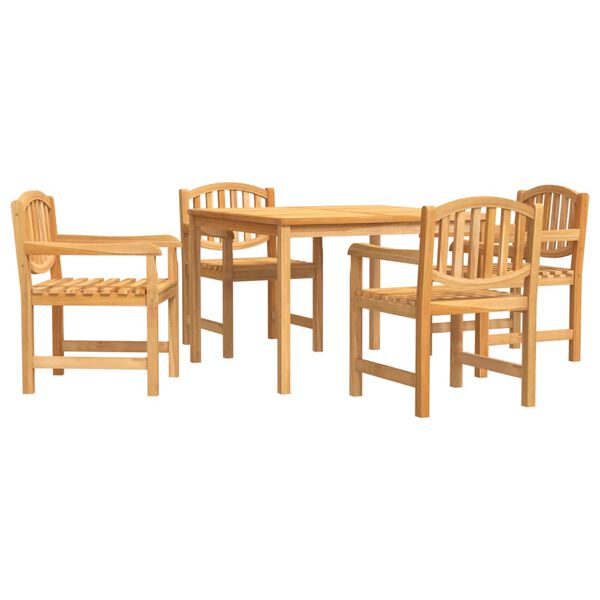 vidaXL 5 Piece Garden Dining Set Solid Wood Teak