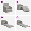 vidaXL Folding Sofa Bed Light Grey 65 x 80 x 83 cm Velvet