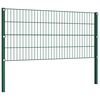 vidaXL Fence Panel with Posts Iron 1385x80 cm Green