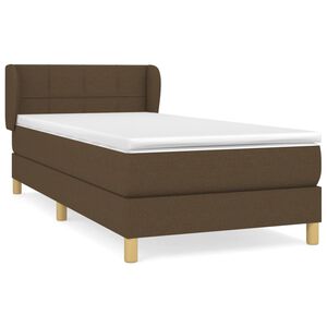 vidaXL Box Spring Bed with Mattress Dark Brown 80x200 cm Fabric