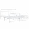vidaXL Metal Bed Frame without Mattress with Footboard White 183x203cm