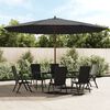 vidaXL Garden Parasol with Wooden Pole Black 400x273 cm