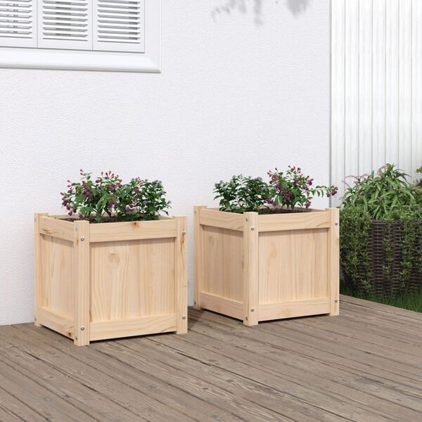 vidaXL Garden Planters 2 pcs Solid Wood Pine