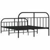 vidaXL Metal Bed Frame without Mattress with Footboard Black 150x200cm