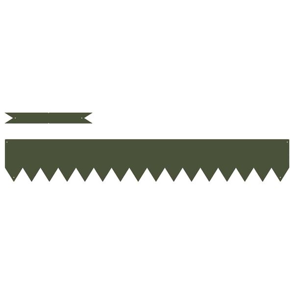 vidaXL Lawn Edging 10 pcs Olive Green 100 x 0.05 x 15 cm