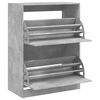 vidaXL Shoe Cabinet with 2 Flip-Drawers Concrete Grey 80x42x108 cm