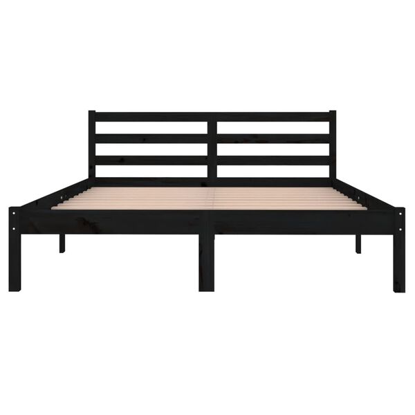 vidaXL Bed Frame without Mattress Solid Wood Pine 140x200cm Black