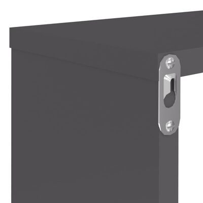 vidaXL Wall Cube Shelf 4 pcs High Gloss Grey 80x15x26.5 cm Engineered Wood