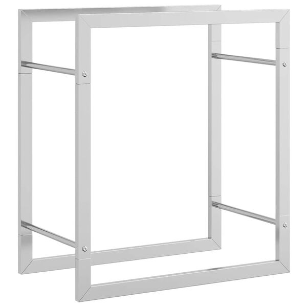 vidaXL Firewood Rack 50x28x56 cm Stainless Steel