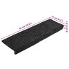 vidaXL Stair Mats Self-adhesive 5 pcs 65x21x4 cm Dark Grey Rectangular Edge