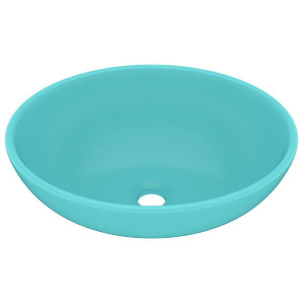 vidaXL Luxury Basin Oval-shaped Matt Light Green 40x33 cm Ceramic