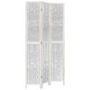 vidaXL Room Divider 3 Panels White Solid Wood Paulownia