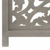 vidaXL Hand carved 3-Panel Room Divider Grey 120x165 cm Solid Mango Wood