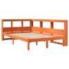 vidaXL Bookcase Bed without Mattress Wax Brown 135x190 cm Solid Wood Pine