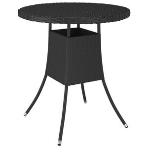 vidaXL Garden Table | Black | PE rattan | Small | Durable | Garden Table