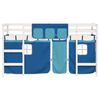 vidaXL Kids' Loft Bed with Curtains without Mattress Blue 90x200cm