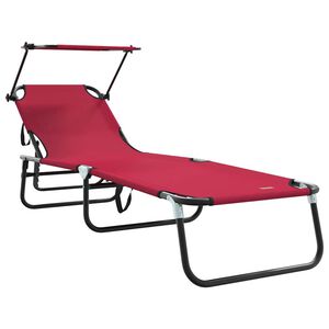 vidaXL Folding Sun Lounger Folding Red 190 x 57 x 81 cm Oxford