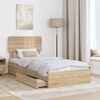 vidaXL Storage Bed with Drawer Sonoma Oak 90 x 190 cm Engineered Wood