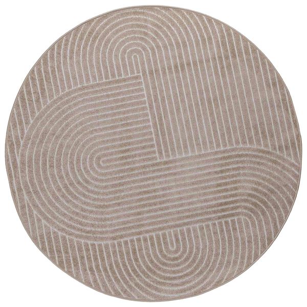 vidaXL Area Rugs Round HUARTE Beige &Oslash; 160 CM Polyester