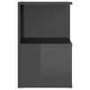 vidaXL Bedside Cabinet High Gloss Grey 35x35x55 cm Engineered Wood
