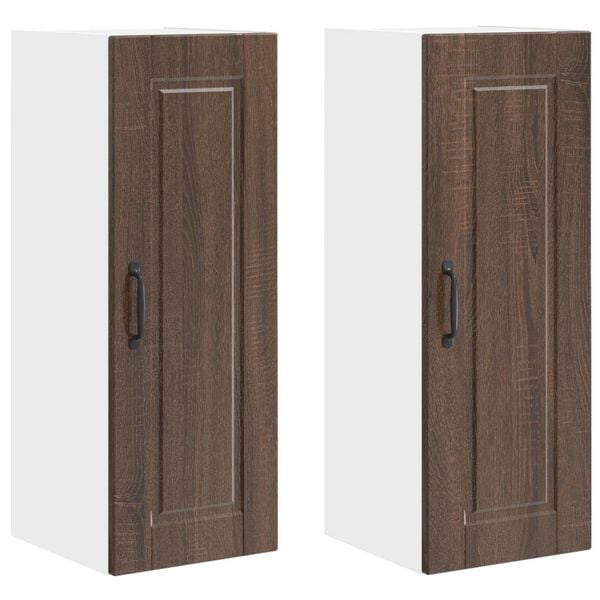 vidaXL Kitchen Cabinet 2 pcs Brown Oak 30 x 31 x 80 cm Engineered Wood