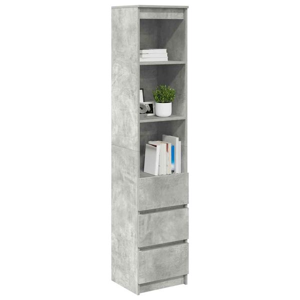 vidaXL Highboard Concrete Grey 37.5x35x180 cm Engineered Wood