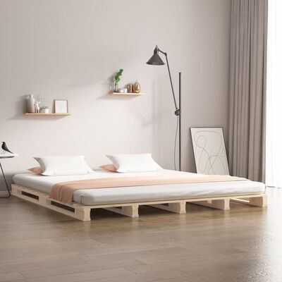 vidaXL Pallet Bed 150x200 cm King Size Solid Wood Pine