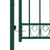 vidaXL Fence Gate with Arched Top Steel 100x150 cm Green
