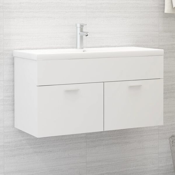 vidaXL Sink Cabinet White 90x38.5x46 cm Engineered Wood