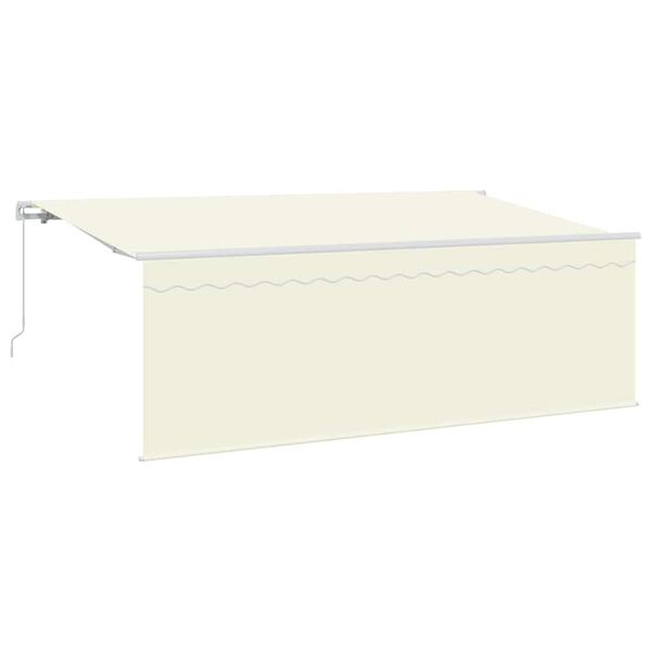 vidaXL Retractable Awning Cream 400 x 200 cm Polyester and Aluminium