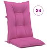 vidaXL Garden Highback Chair Cushions 4 pcs Pink 120x50x7 cm Fabric