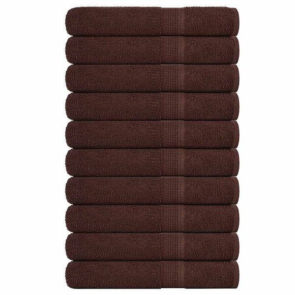 vidaXL Sauna Towels "FROGN" 10 pcs Brown 80x200 cm 360 gsm