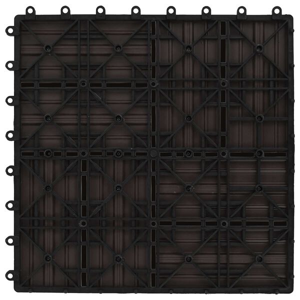 vidaXL Decking Tile 11 pcs Dark Brown 30 x 30 cm WPC