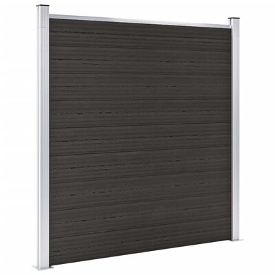 vidaXL Fence Panel WPC 180x186 cm Black