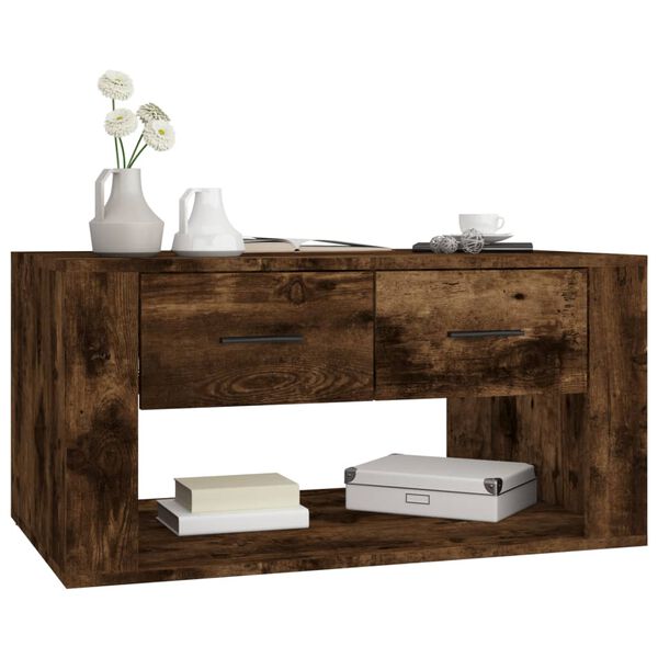 vidaXL Coffee Table Smoked Oak 80x50x40 cm Engineered Wood