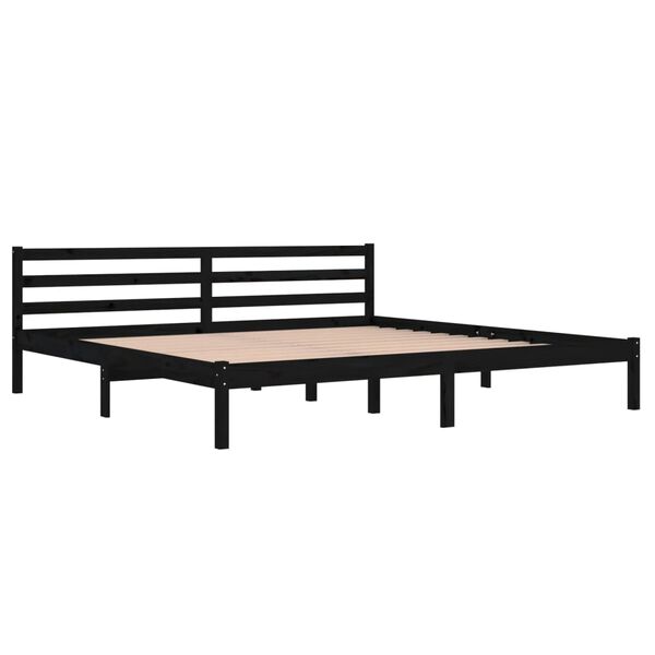 vidaXL Bed Frame without Mattress Solid Wood Pine 200x200cm Black