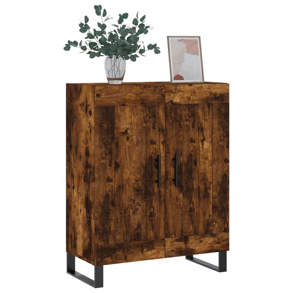 vidaXL Sideboard Smoked Oak 69.5x34x90 cm Engineered Wood