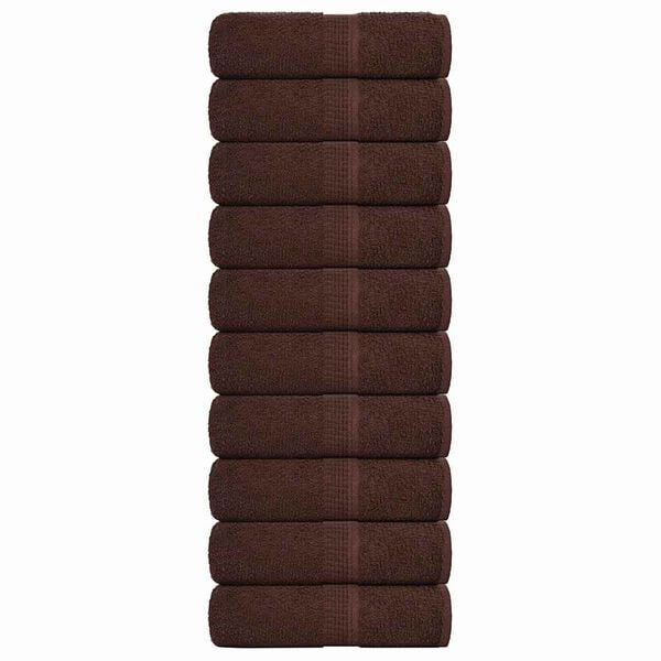 vidaXL Wash Towels "FROGN" 10 pcs Brown 30x30 cm 360 gsm