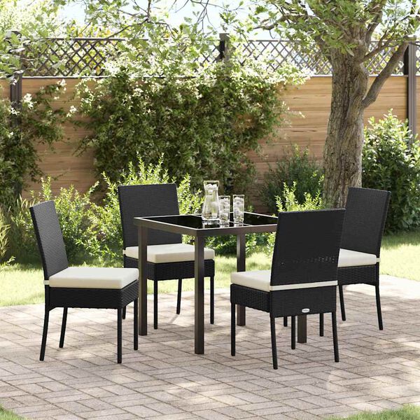 vidaXL Garden Dining Set 5 pcs Cream Powder-Coated Steel