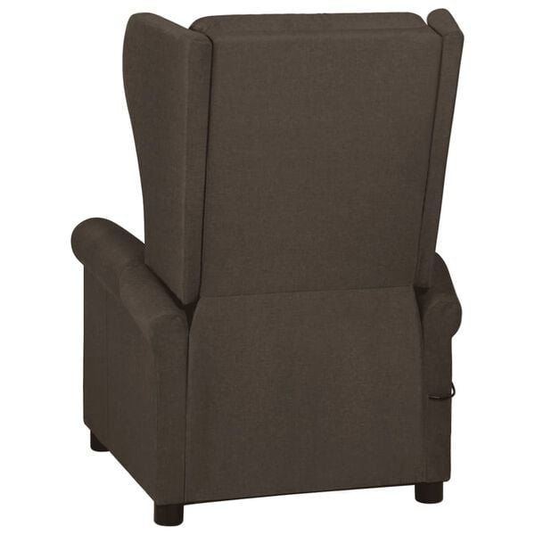 vidaXL Recliner Chair Dark Brown Fabric