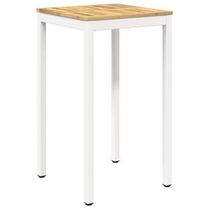 vidaXL Garden Bar Table White 60 x 60.5 x 105 cm Solid Acacia Wood