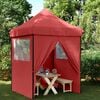 vidaXL Foldable Party Tent Pop-Up with 4 Sidewalls Burgundy