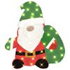 vidaXL Lighted Santa Claus 60 LEDs Warm White 70 x 62 cm Tinsel Fabric